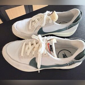 Nike Off-White and Dark Green Sneakers